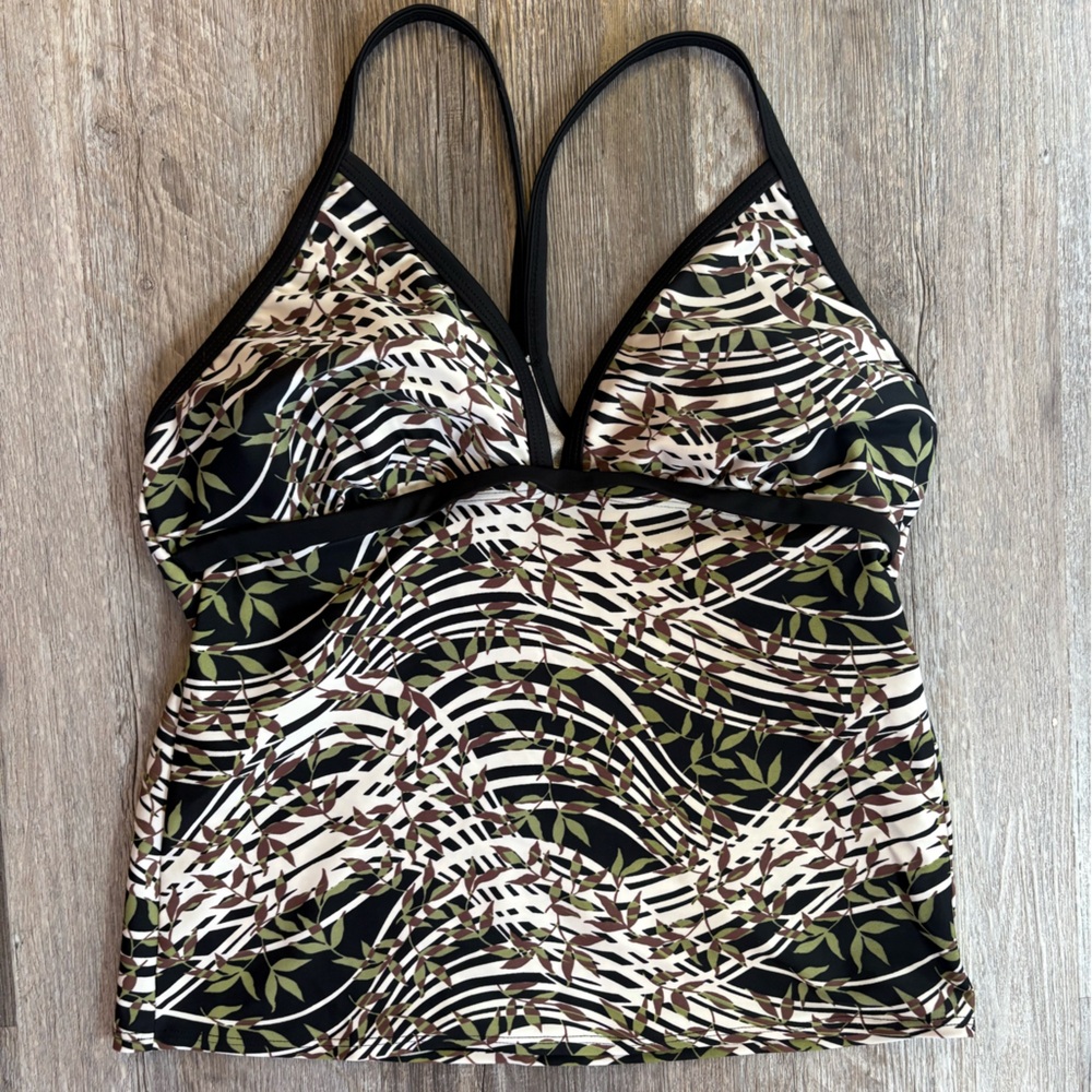 Vintage Athleta Leaf Print Strappy Top